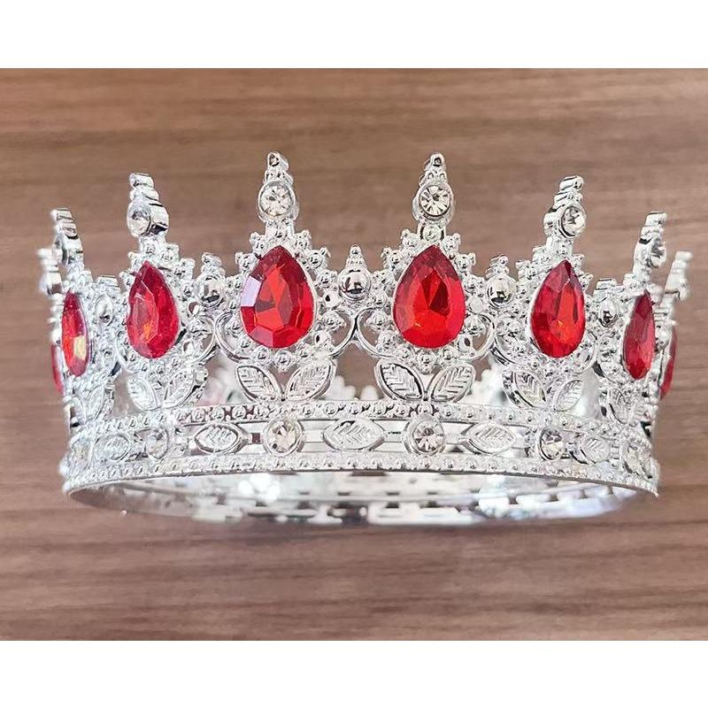 European and American Baroque Plastic Teardrop Crown Headwear for Brides Wedding Photography Accessories Full Round Coming of Age Ceremony Headwear