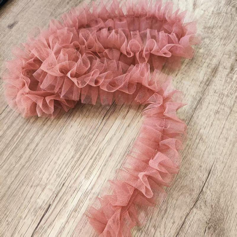 3D Pleated Mesh Lace for DIY Women's Clothing: Doll Dress, Scarf, Hat, Umbrella Decoration – Multiple Colors Available.