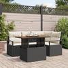 5-Piece Garden Sofa Set with Black Cushions In Poly Rattan 3358441