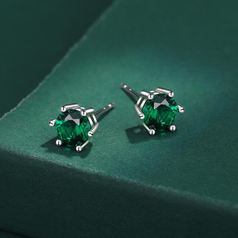 Boucles d'oreilles classiques en argent S925 avec zircon vert pour femmes, bijoux créatifs en argent sterling brillant avec zircon, bijoux de mariage, bijoux de fête
