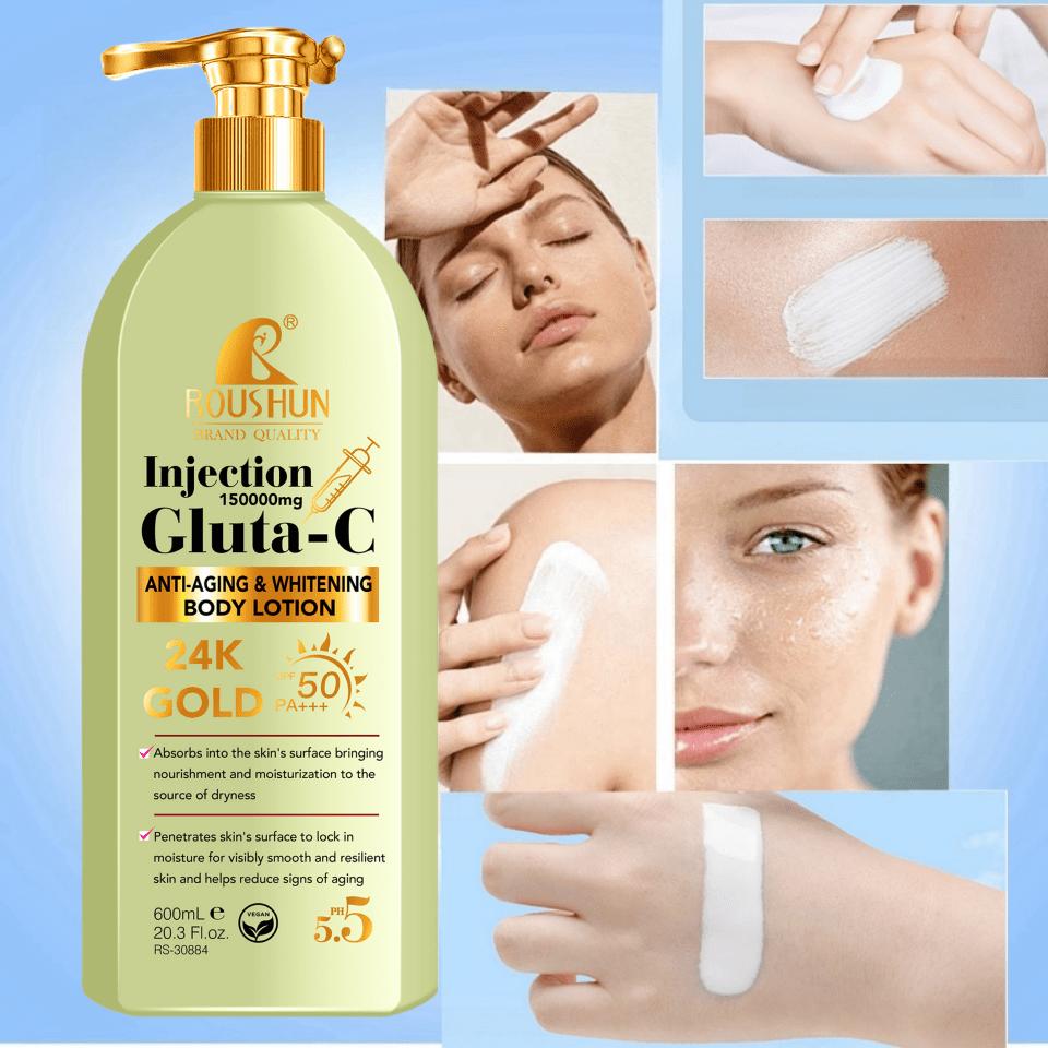 Lotion pour le corps, hydratante et blanchissante pour la peau pour les soins quotidiens.