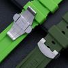 24mm Soft Top Quality Colorful Rubber Watchband For Panerai Strap Black Green Blue Red Band Butterfly Buckle Sport Waterproof