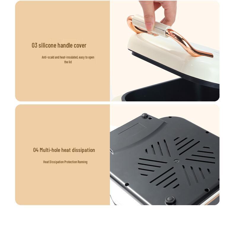 Dual-Sided Electric Crepe & Grill Maker: Multi-Functional Pancake Griddle & Hot Pot Combo