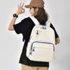 Solid Color Laptop Backpack Large Capacity School Bag Unisex Student Backpack School Use