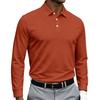 Men's Quick Dry Breathable Golf Polo Shirt Long Sleeve Button Collar Athletic Casual Shirt Sportswear
