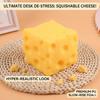 .Giant Cube Cheese Squeeze Toy Simulation Extra Large Size Cheese Fidget Toy Slow Rebound Shapeable Venting Ball For Adult Gifts