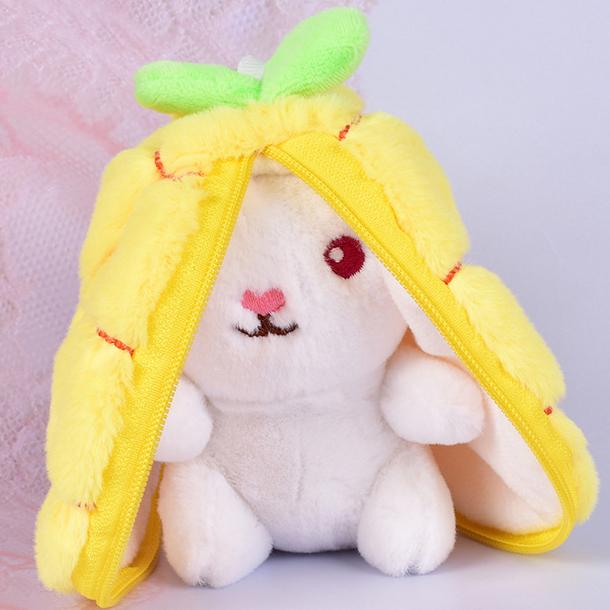 Promotional Gift Stuffed Animals Plush Toy Zippered Fruit-Cute Pet Rabbit Bunny