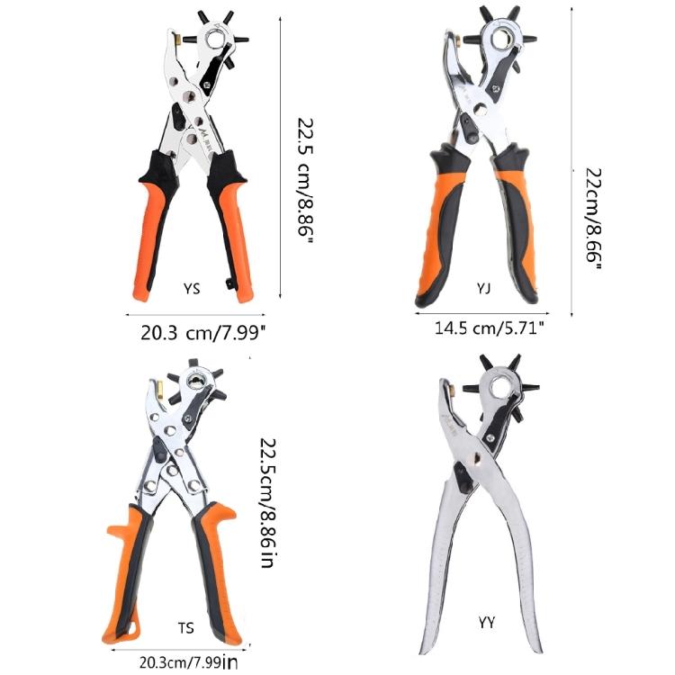Revolving Punch Plier Leather Hole Punch Set for Belts Watch Bands Straps