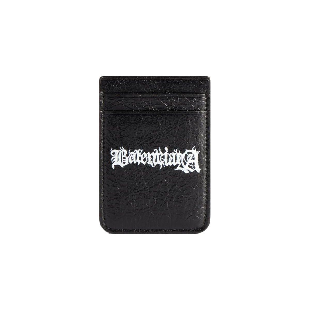 Balenciaga Cash Letter Print Logo Lambskin Card Holder Men Accessories Black 6758352AAX81090 Box(Basic Set+Box)