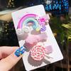 Cute Colorful Polymer Clay Children Headwear Rainbow Cloud Lollipop Hairpins