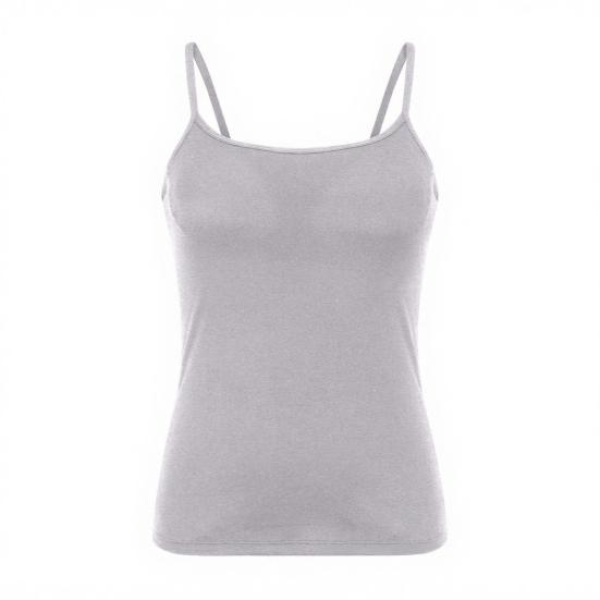 

Women Camisole Tank Top with Built in Bra Spaghetti Strap Scoop Neck Padded Basic Cami Shirt Summer Casual Sleeveless Workout Top S