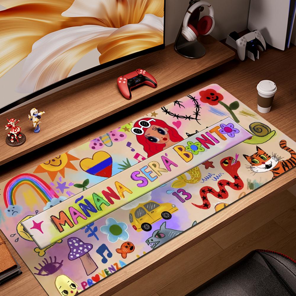 HYBXAXC Karol G Manana Sera Bonito Mouse Pad Abstract cartoon Large 800x400mm MouseMat Gamer Mause Carpet PC Mat keyboard Pad