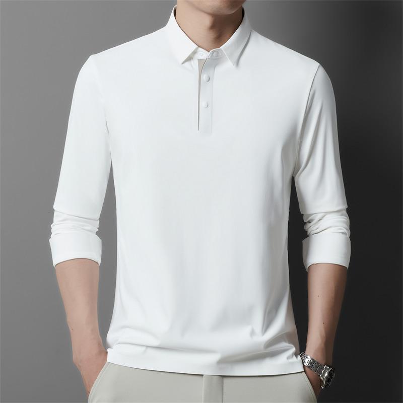 polo Men s Long Sleeve T-Shirt Autumn Lapel Collar Business Fashion M