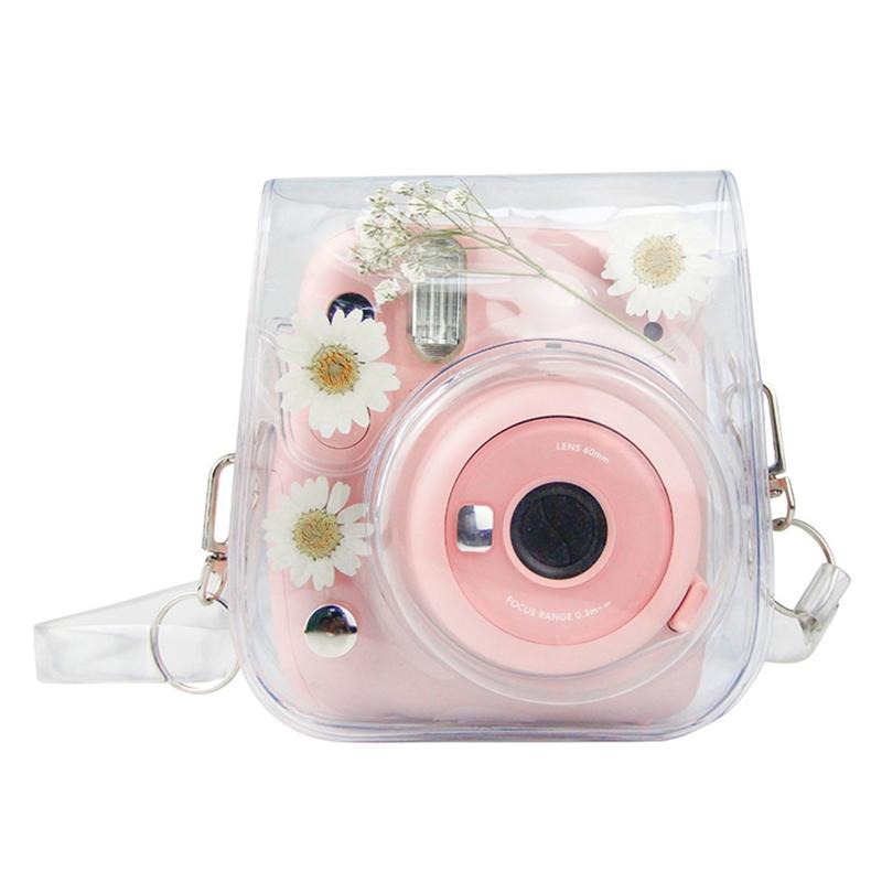 for Mini 11 Crystal Transparent Protective for Case Cover Bag Instant Camera Bag for Shell with Strap Replacement
