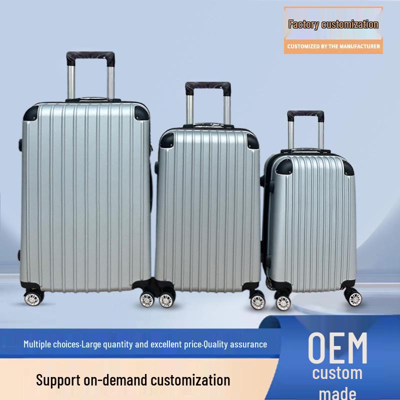 20-inch ABS Trolley Case with External Combination Lock - Zipper Suitcase, Three-Piece Set Luggage Bag in Stock