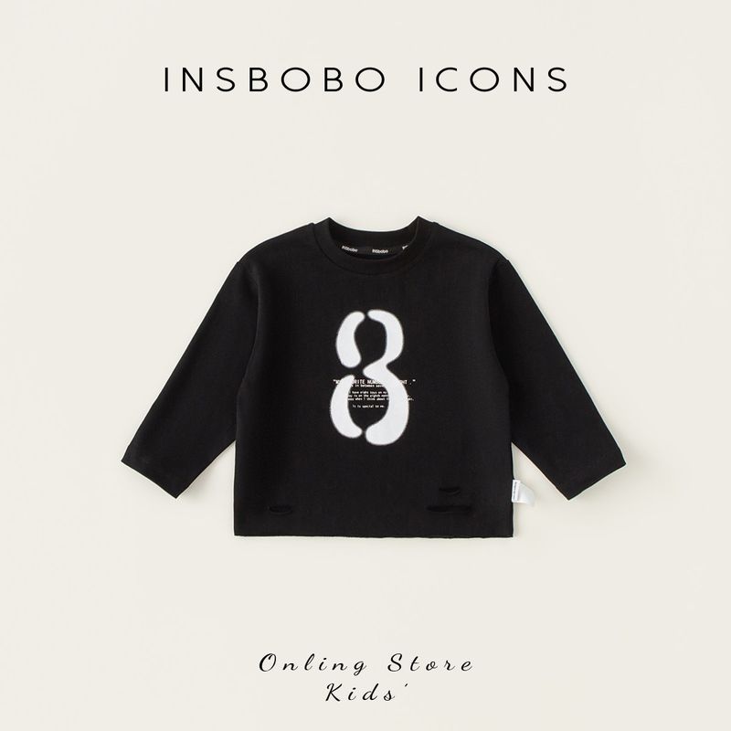 Insbobo Children's Base Layer Shirt, Girls' Top, Casual Autumn Clothing, Boys' T-Shirt, New Spring and Autumn Baby Clothing, Long-Sleeved