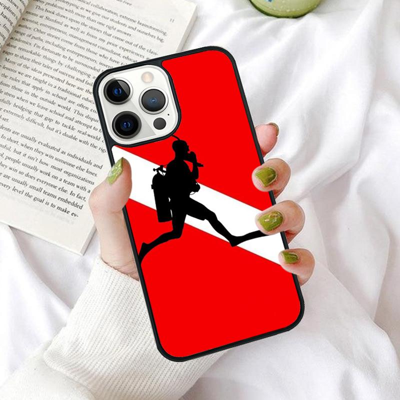Diver Down Diving Flag Phone Case for iPhone 17 Air 16 15 14 12 13 PLUS 11 PRO MAX Back Cover Fundas Shell