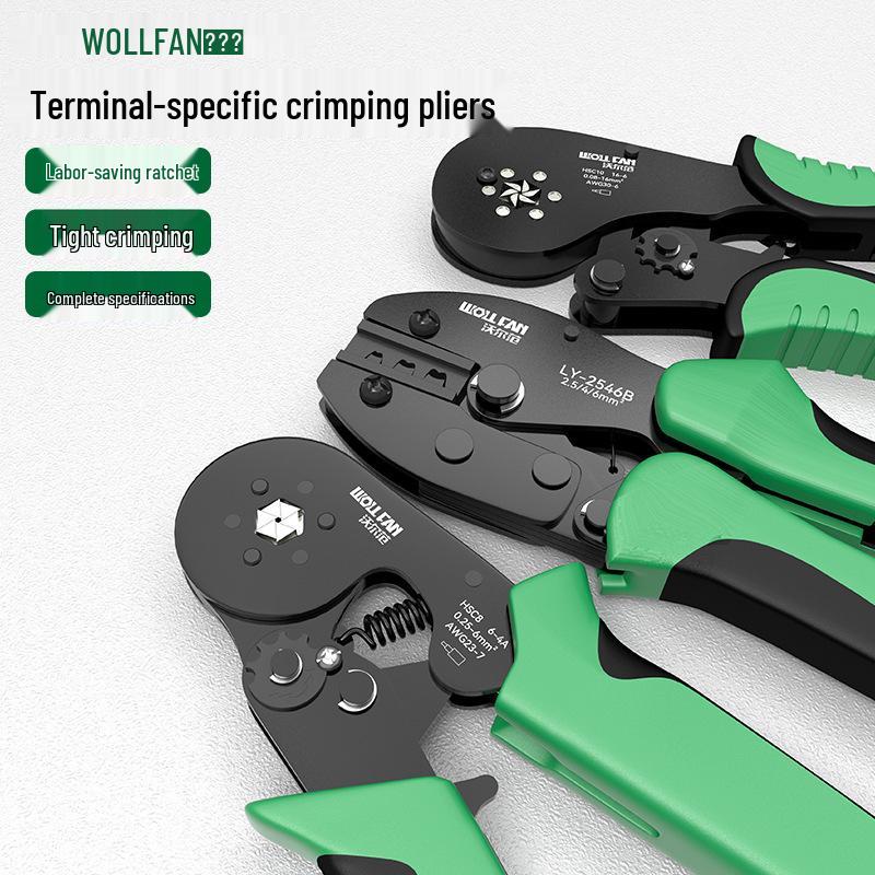 Needle-type Tube Terminal Crimping Pliers, Multi-functional Four-sided Cold Press for Electricians
