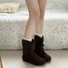 Spring Autumn Vintage Women Flats Ankle Boots Shoes Fashion Round Toe Slip On Pleated Short Booties