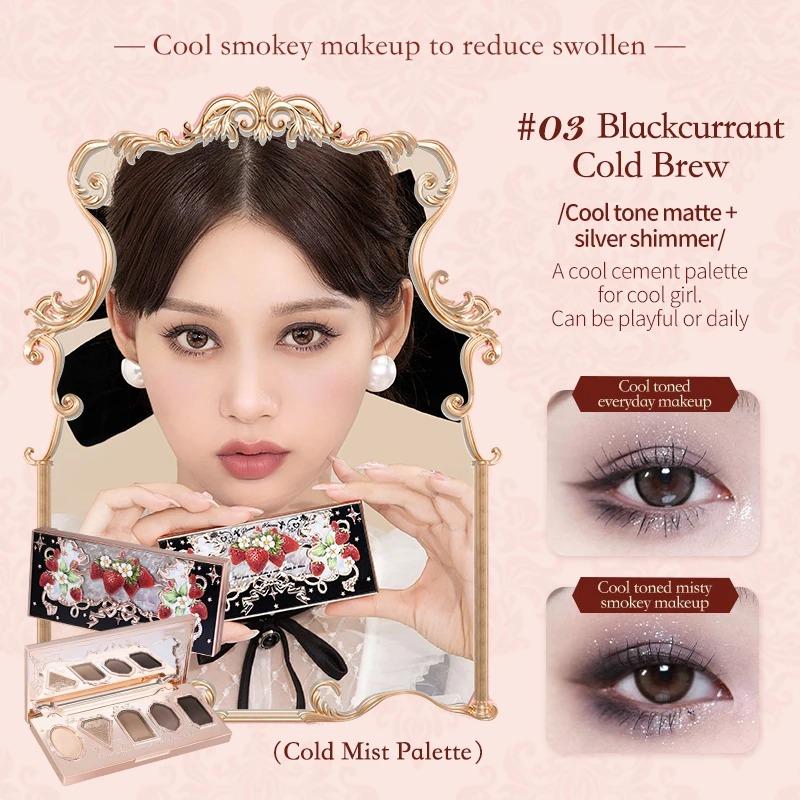 Flower Knows Fard de pleoape Pressed Glitter Căpșuni Rococo 5 Culori Textură Cremă Bronz Natural Farduri de ochi Cosmetice