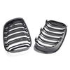 1Pair Car Front Bumper Kidney Grille For BMW E81 E87 E82 E88 128i 130i 135i 2008-2013 Glossy Black Double Line Racing Grill
