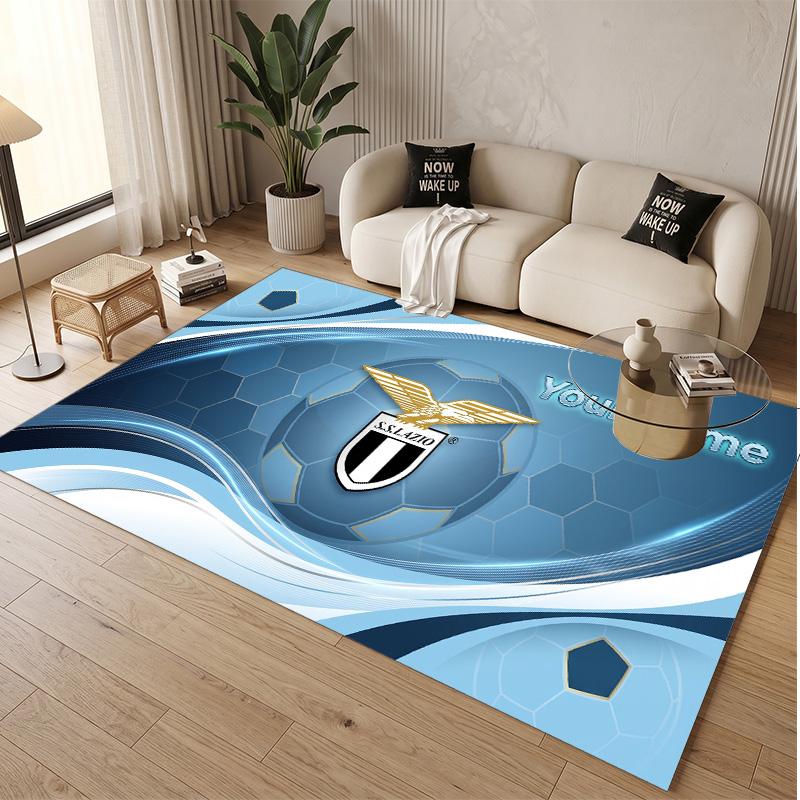 Personalized Crystal Velvet Carpet Lazio FC Pattern Non Slip Floor Rug