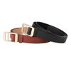 Thin Golden Buckles Waist Belt Flexible Synthetic Leather Strap For Coats And Trousers