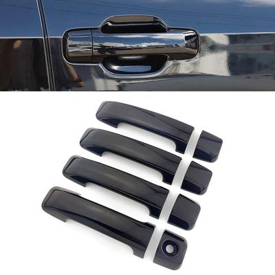 For Toyota Tundra Sequoia 2008- Gloss Piano Black Exterior Door Handle Cover Trim Anti Scratch Protective Caps Decor Sticker