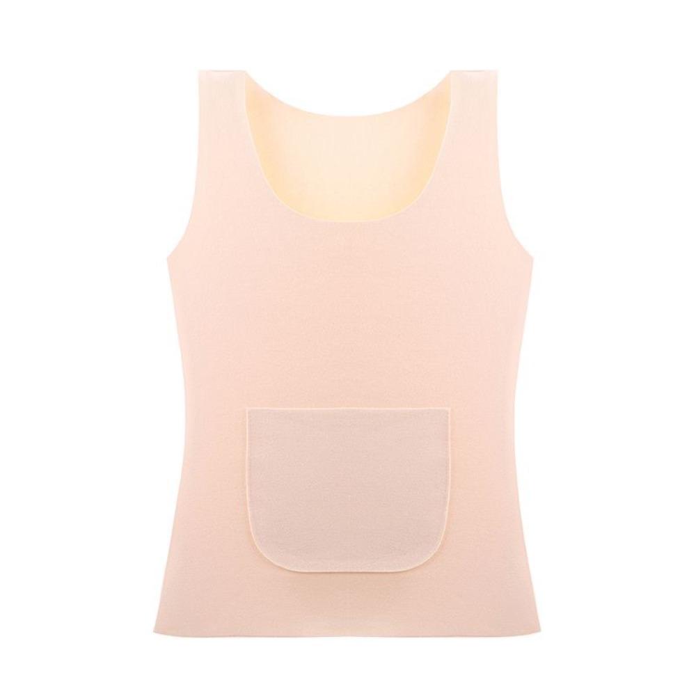 

с карманом бесшовный терможилет облегающий низ рубашка женская майка майка осень зима L