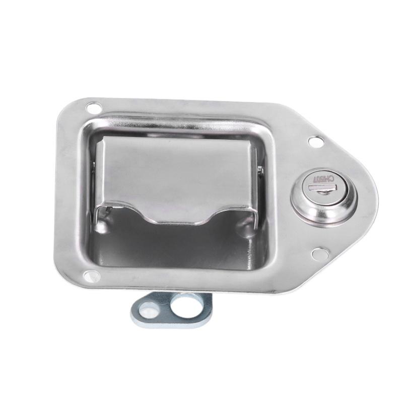 Tool Box Handle Latch With 2 Keys 304 Stainless Steel Silver Paddle Lock For Truck RV Trailer ATV UTV