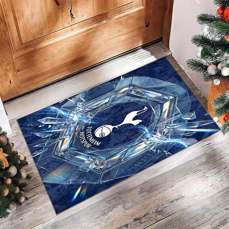 Tottenham Hotspur bedruckter Flanell-Teppich rutschfest weicher Polyester-Bodenbelag Indoor Dekorationsmatte für Schlafzimmer Wohnzimmer Sofa