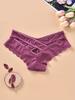 Lace Trim Hipster Panties, Cross Hollow Out Breathable Intimates Panties, Women's Lingerie & Underwear