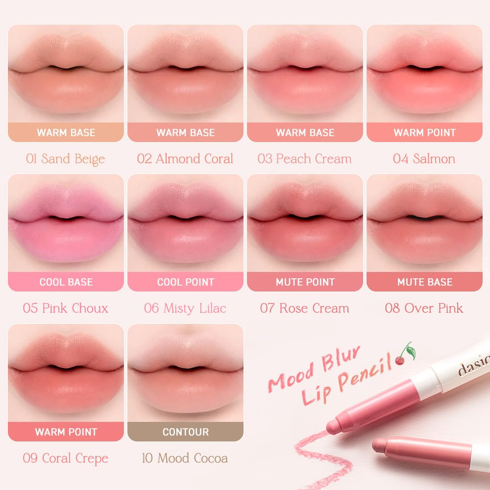 Official Daisy Clip Pencil Mood Blur Lip Makeup Mood Pencil/Lip Liner/Lip (#10 Cocoa)
