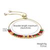 LUOYUNE 18K Gold Plated Colorful Enamel Lucky Eye Charm Bracelet Turkish Inspired Vintage Link Jewelry for Women Gift