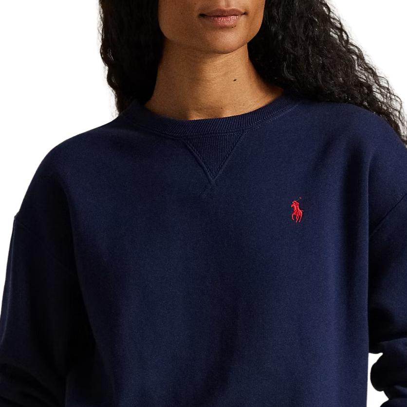Polo Ralph Lauren Pony Logo Embroidered Crew Neck Pullover Long Sleeve Sweatshirt Women Sweatshirt 211780304-003