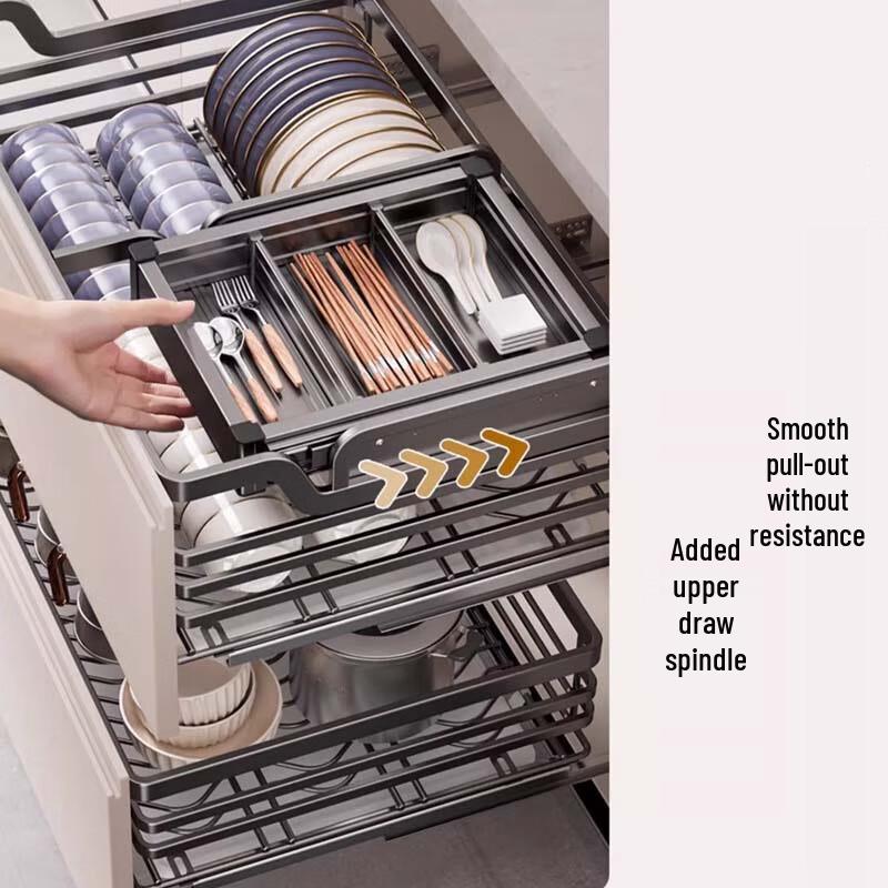 Beifu Double-Layer Freestanding Kitchen Drawer Organizer