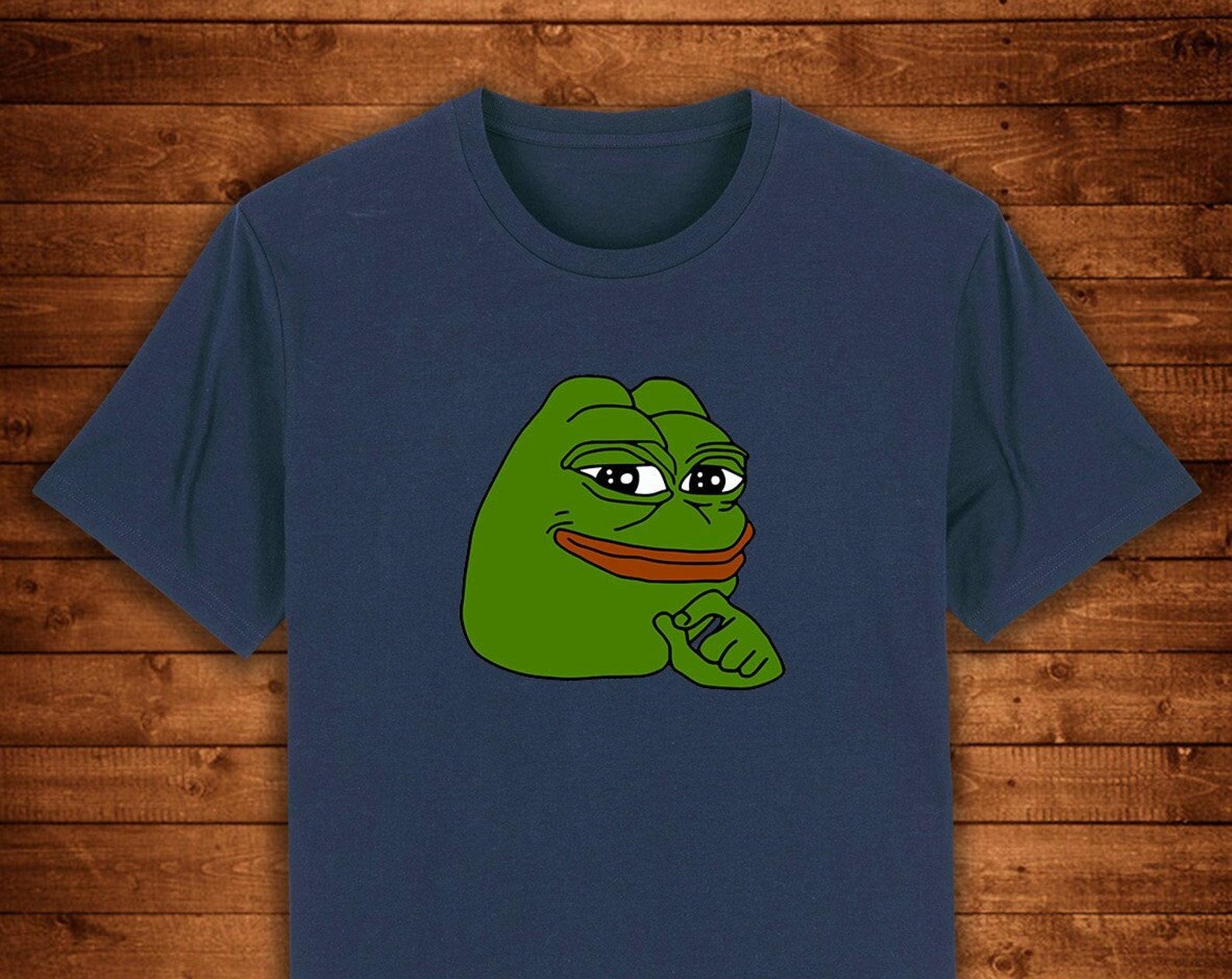 Pepe Frog Smiling Thinking / T shirt Unique Design Street Wear Art Urban Graphic Tees Top 2XL