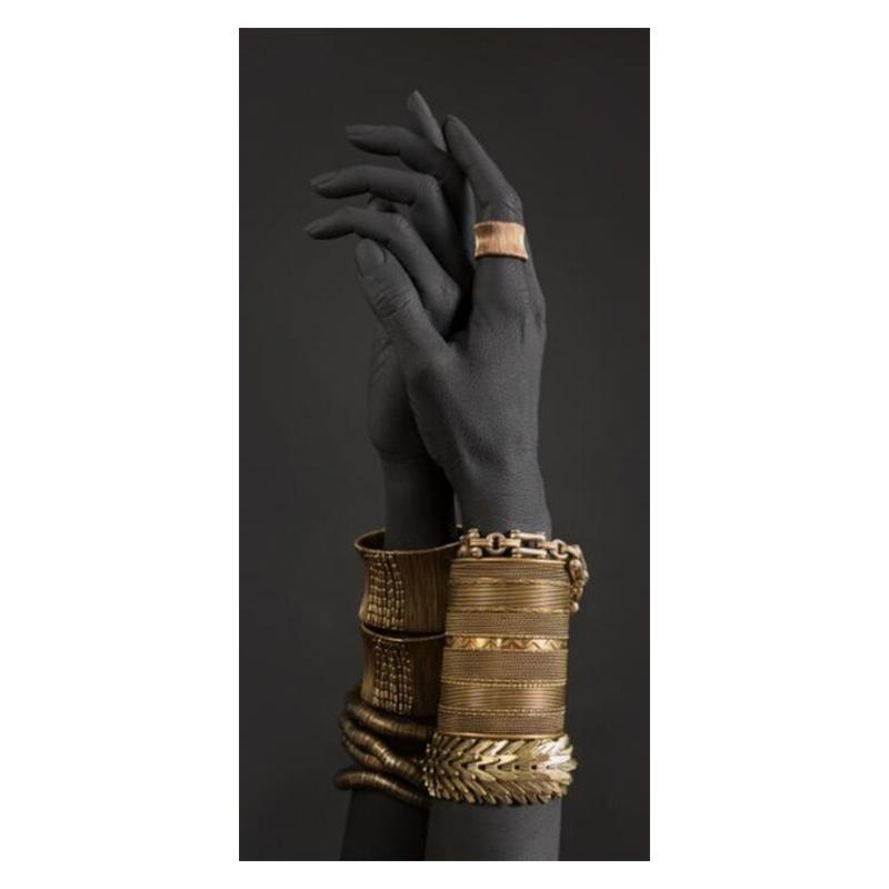 

Руки любителя африканского искусства с золотыми украшениями, холст, картины на стене, художественные постеры и принты, картинки для декора гостиной 20x40cm