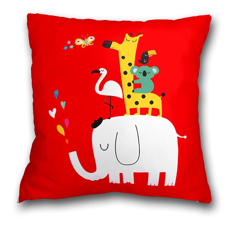 Cushion Printed Cartoon Cover Throw Pillow Case Sofa Car Home Decoration Garden