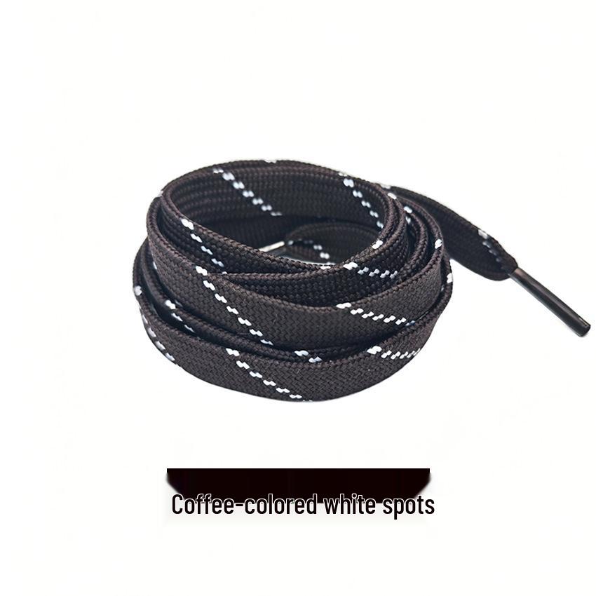 Diagonal Dots Flat Shoelaces, 1cm Wide, Double Stripe for Sports, Casual, Canvas, and Board Shoes.