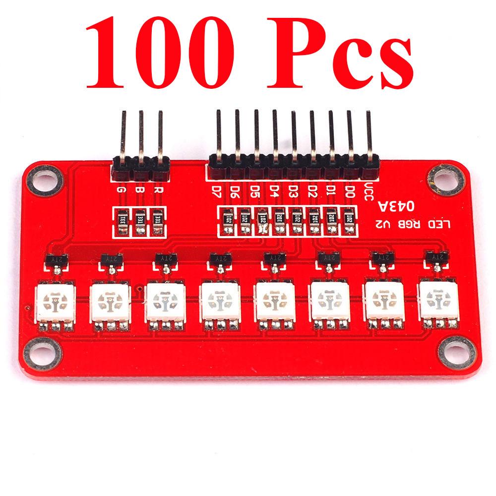2~100Pcs 5050 RGB Full Color LED Water Flow Light Module Programmable Lamp Board Accessories For Microcontroller Smart Car Robot