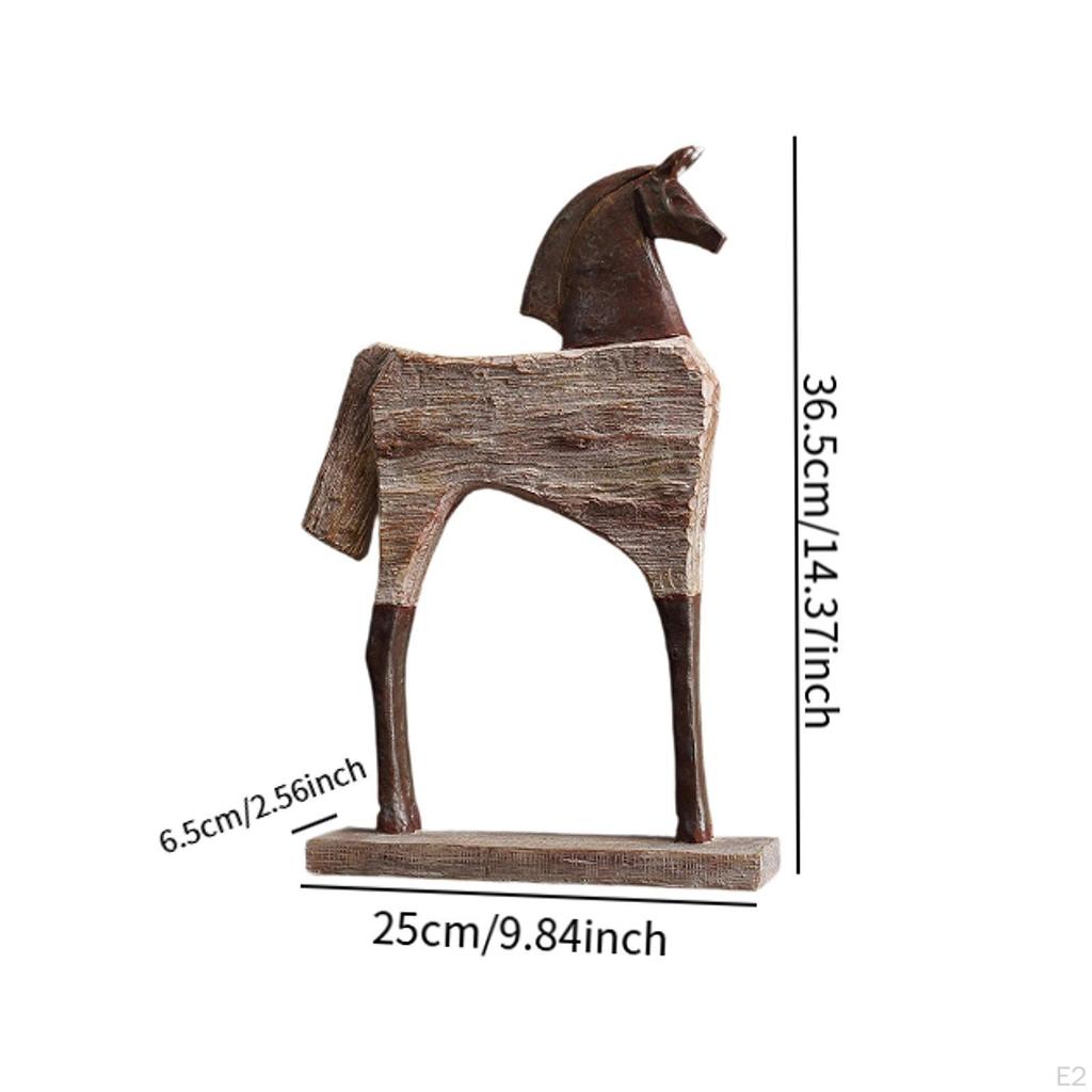 Moderne Pferdefigur, Tischdekoration, handbemalt, 25 x 6,5 x 36,5 cm, für Hotels, Bücherregale und