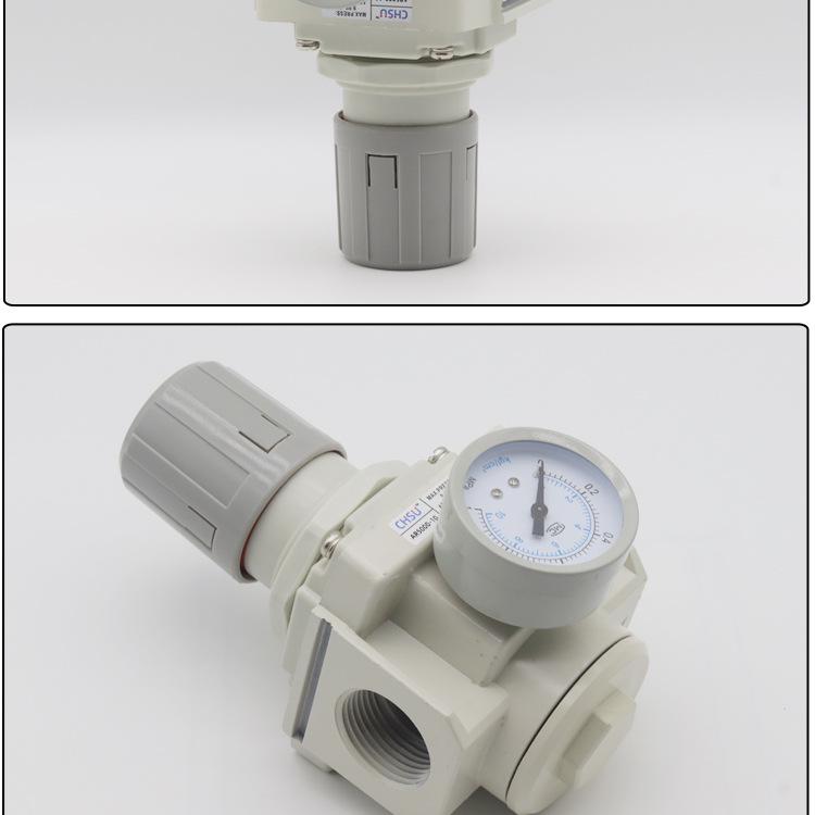 1-Inch SMC-Type Pneumatic Pressure Valve AR5000-06 with Gauge & Bracket.
