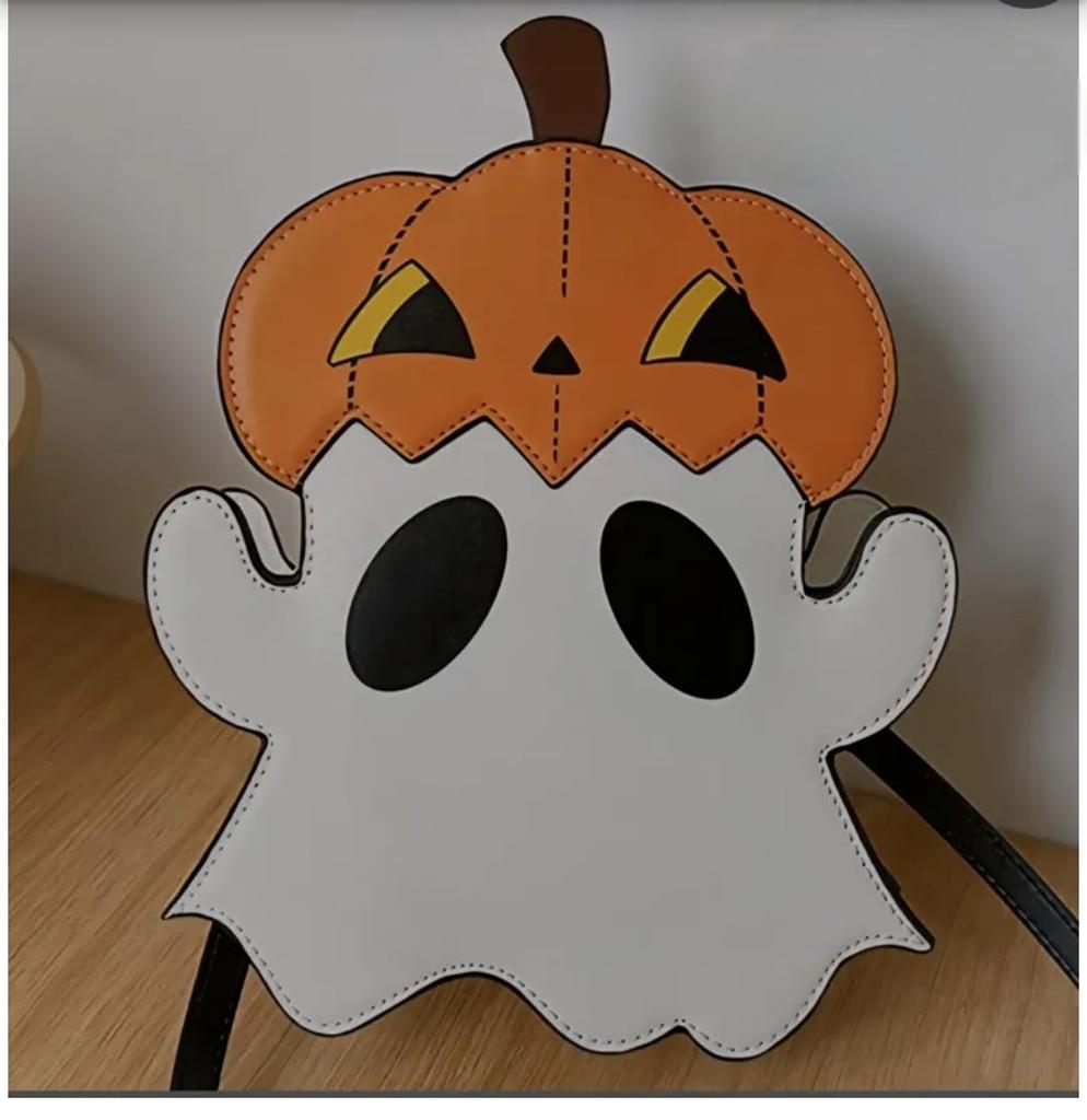 Halloween Ghost Pumpkin Sling Bag Cute Crossbody Purse Spooky Shoulder Bag Trick or Treat Handbag Halloween Party Accessory Gift for Her