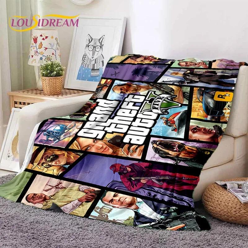 GTA Game Grand Theft Auto Gamer Soft Flannel Blanket for Beds Bedroom Sofa Picnic,Throw Blanket for Cover Outdoors Leisure Gift