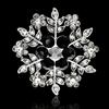 Fashion Snowflake Floral Women Brooch Pin Circle Rhinestone Christmas Jewelry