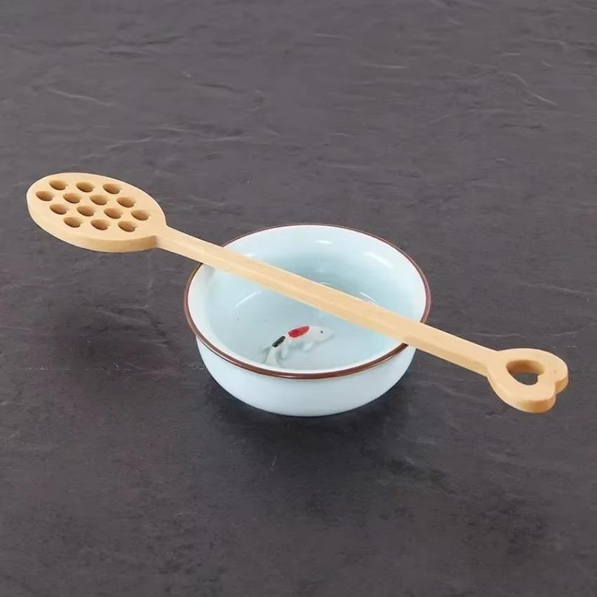 New Stirring Spoon Japanese Environmentally Solid Wood Wooden Tableware Kitchen Household Small Tool Creative Coffee Drink Honey
