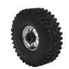 4Pcs 1/10 Scale RC Car Wheels Tires Iron Wheel Hub 1.9 Inch Rubber Tires for 1/10 Remote Control Car Upgrade Accessories Silver