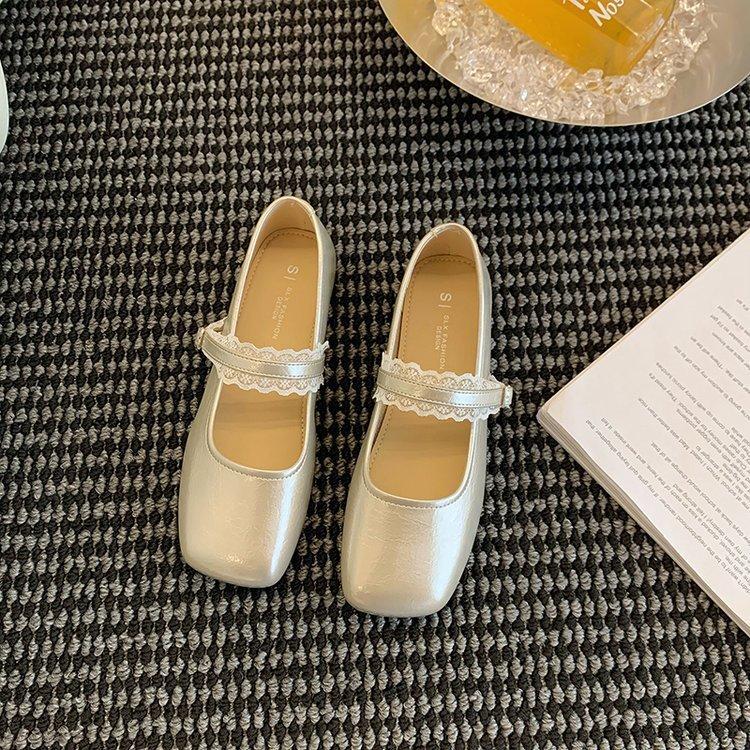

Mary Jane shoes women s 2025 new summer Korean retro beautiful skirt flat ballet style square head small leather shoes 40