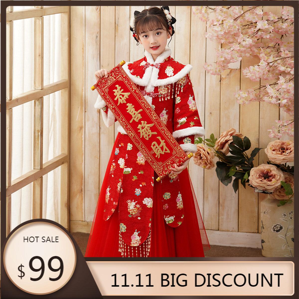 

Ханьфу девочка китайский стиль ткань летнее платье Антикварный костюм Тан супер костюм феи платье маленькая девочка русалка принцесса юбка нижнее белье